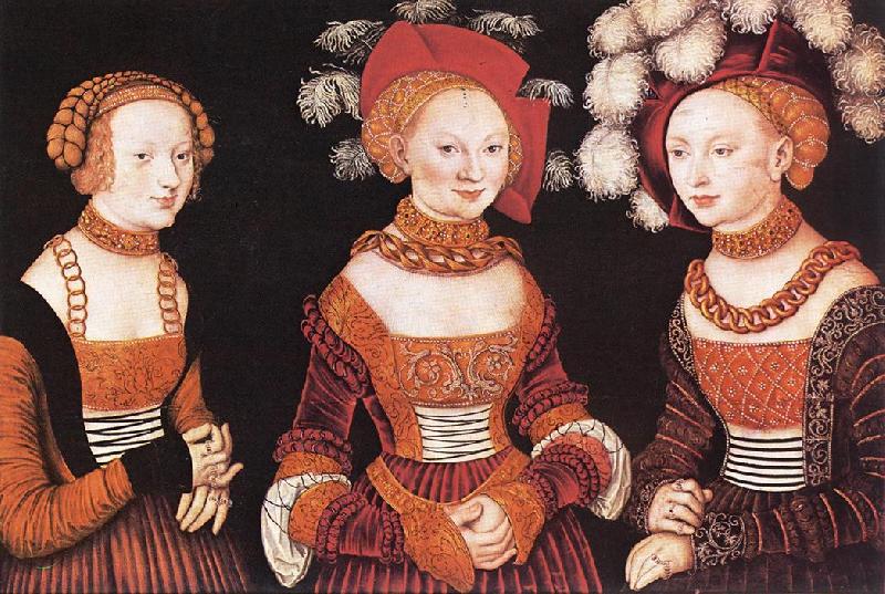 CRANACH, Lucas the Elder Saxon Princesses Sibylla, Emilia and Sidonia dfg